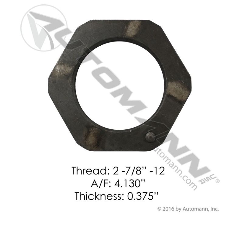 Spindle Nut Applications Mack- Thread 2-7/8&quot; / Thickness 0.380&quot; - Meritor R003504 /209.2317 /E-3504, R003504