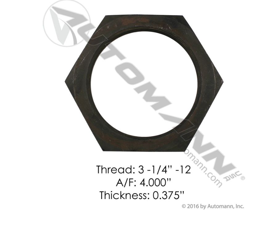 Spindle Nut - Thread 3-1/4&quot; / Thickness 0.380&quot; - Meritor  R002305 /209.1223 /E-2305, R002305, 1227R330