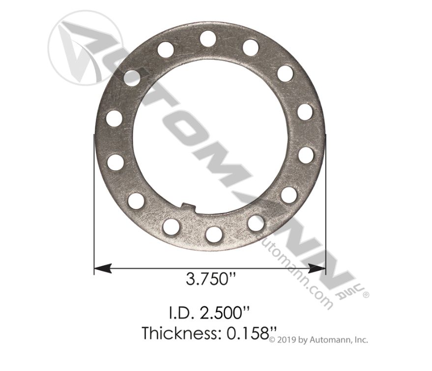 Axle Nuts Washers  3.750 ID:2.500 -Thickness:0.158/209.2336 / E-2418, R002418, 1229C1459