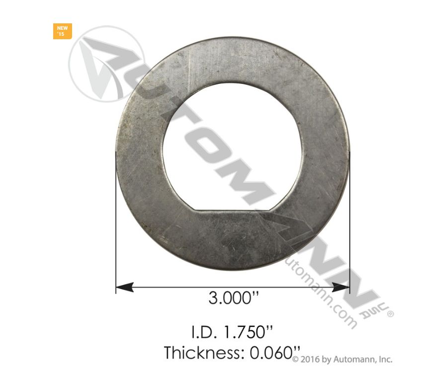 Axle Spindle Washers 3.000 ID:1.750 Thickness:0.060 /209.2324 /E-617, 1229G709