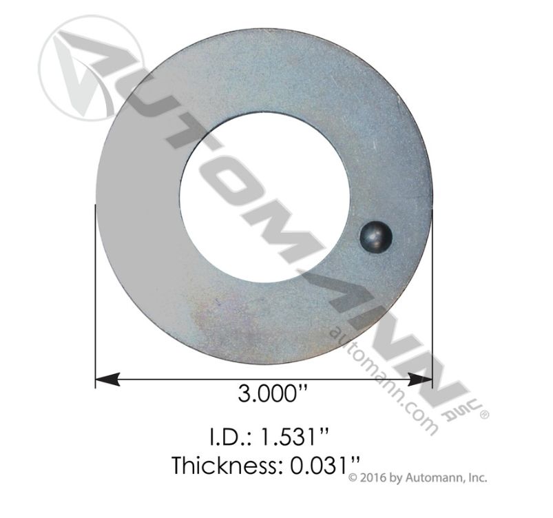 Axle Spindle Washer - ID. 1.530&quot; OD. 3.000&quot; - Fits Pete / Kenworth