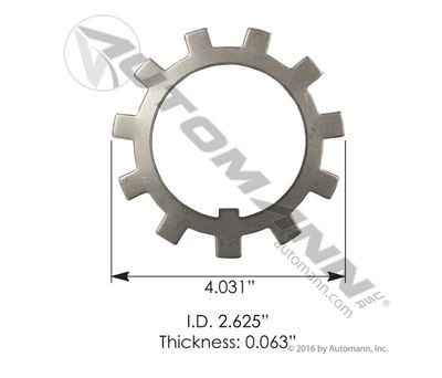 Spidle Lock Washer Meritor -4.031 ID:2.625 Thickeness:0.063 /209.2313 /   P/N R002237