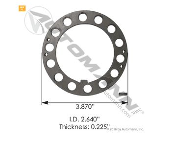 Spindle Lock Washer - Meritor - 3.870 -ID:2.640 Thickness:0.225/ 209.2493 / A1229W2545 /E-3008, R000573, A1229W2545, A-20493