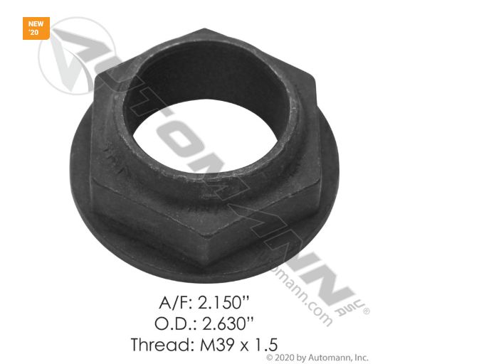 Pinion Nut  A/F: 2.150 O:D : 2.630 Thread: M39-1.5 /  750.1241/40X1241, TDA40X1241