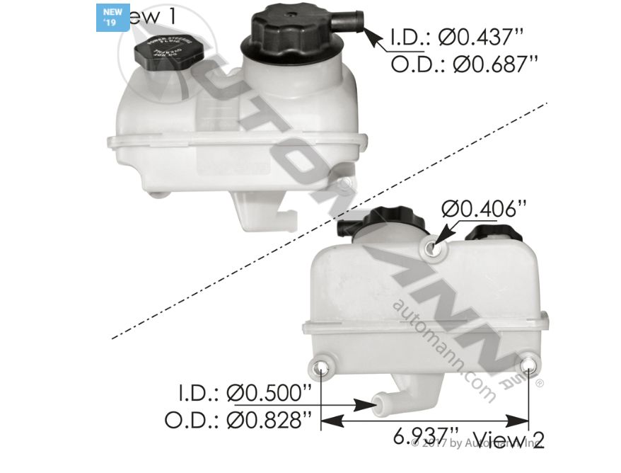 Power Steering Reservoir Freightliner &#39;15-Up Cascadia / 575.1077/ A1417924000
