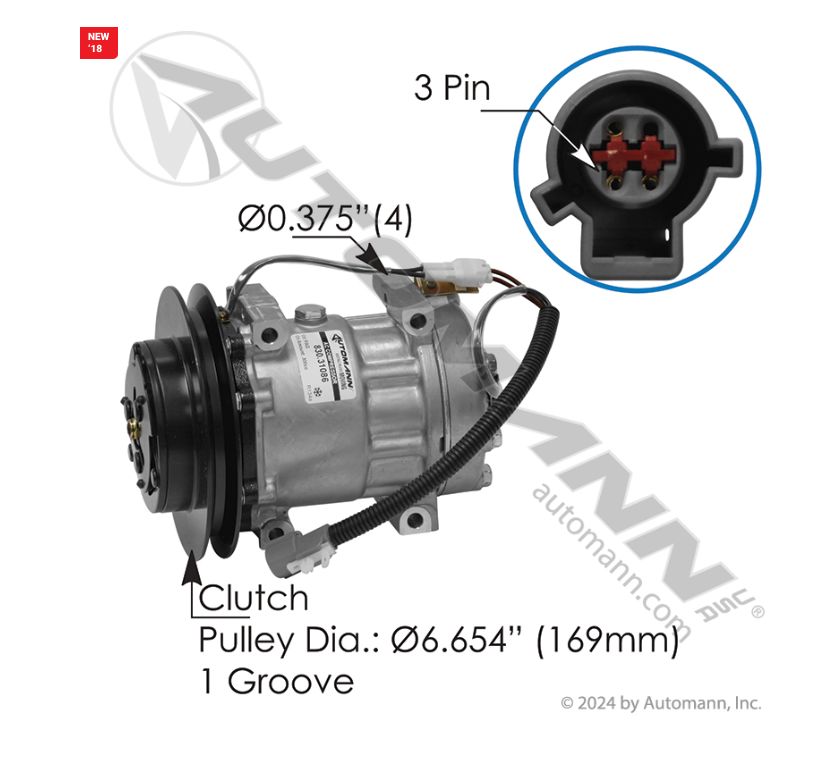 A/C Air Conditioning Compressor 7H15 Type Applications Ford, Sterling  / 830.31086 / 5772, 03-0420, N83304464, 7739, 4602