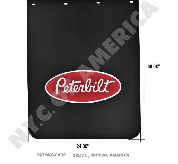 MUDFLAP POLY BLACK PETERBILT LOGO  / 24T94X-0009