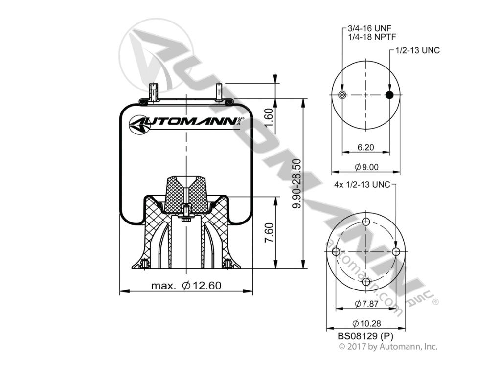 Air Spring Rolling Lobe/AB1DK23N-9321 /9321, 1R12-256, 64291, S14249, AS0036