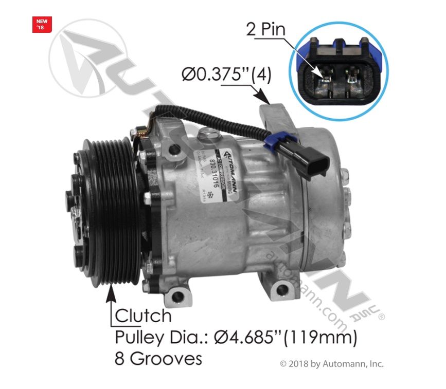 A/C Air Conditioning Compressor 7H15 Type Freightliner, Sterling/830.31016 /5395, 03-0615, SKI4314S, 1401393, 4615
