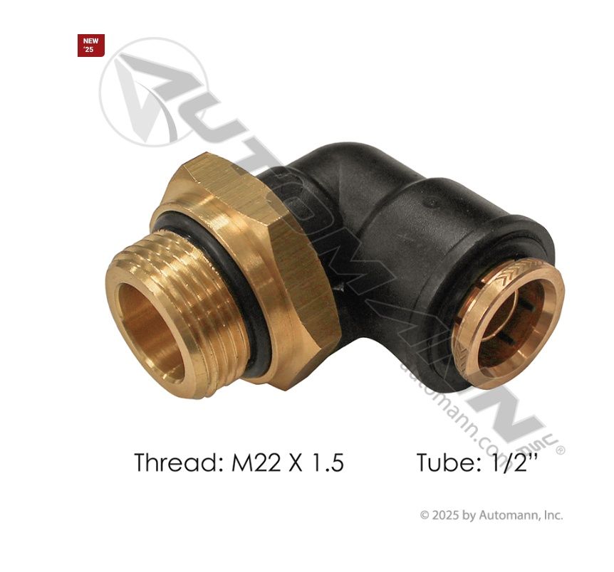 PLC Swivel Male Elbow DOT 1/2in X M22 VOLVO/177.12C698M22