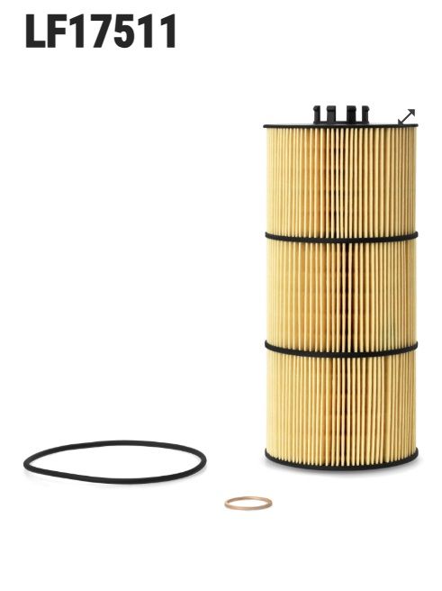 Oil Filter - Fleetguard LF17511 - Cascadia - Donaldson P551005 Luberfiner LP5090A