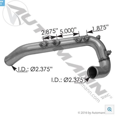 Coolant Radiator Pipe - Freightliner Columbia - AUTOMANN /561.46711 - P/N A05-16380-003 /A0516380000, A0516380002, A0516380003