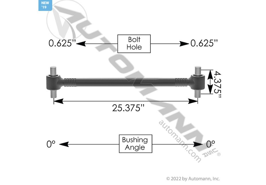Torque Rod Crimped 25.375in IHC/Ford Applications Ford, International /TMR533C /3580088C2, 4C4Z4264CA