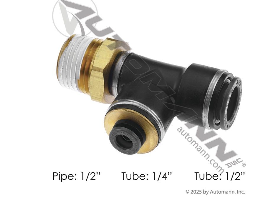PLC Swivel M Run Tee 1/2 X 1/4 X 1/2in /177.1171R84D /QL137184D, 016410, S771PMT848
