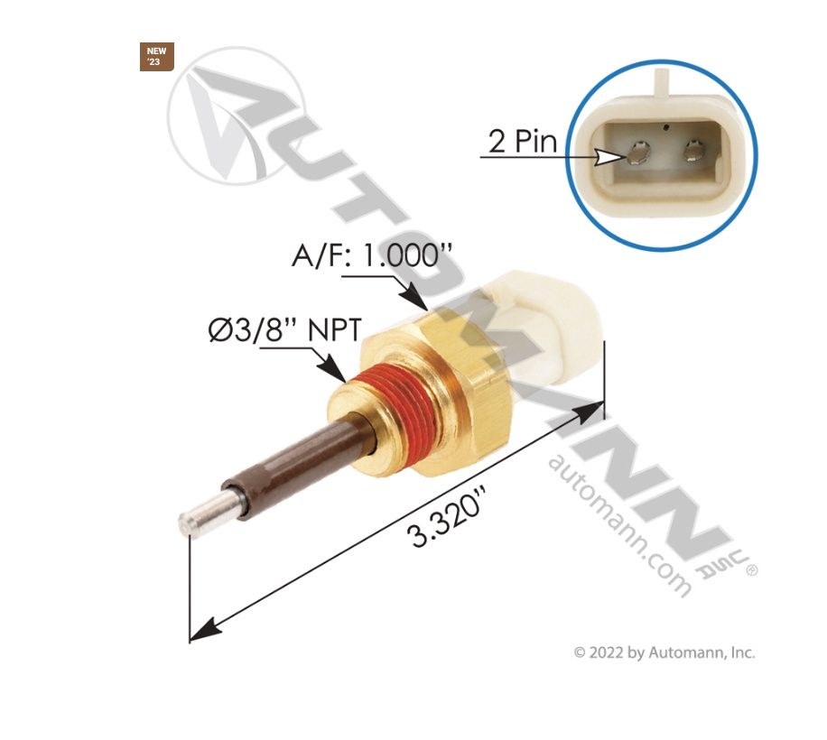 Coolant Level Sensor Detroit Diesel 3/8in NPT /577.23524 /23512881, 23520381, 23526906
