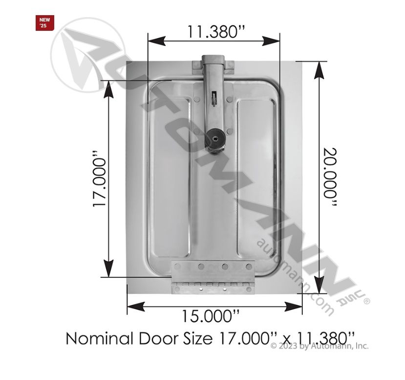Vent Door Stainless Steel 17in x 11.38in/573.1002592SS /024-02592, P1077SS, P1073SS