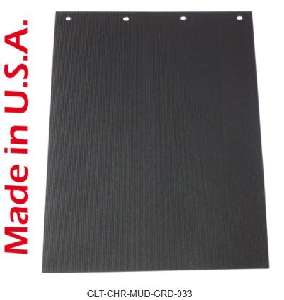 Black Rubber Grooved Low Spray Mud Flaps 24&quot; x 30&quot; - 5.5 Lbs