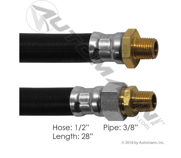 AIR HOSE ASSEMBLY 1/2 x3/8  28 INCH / 177.7828
