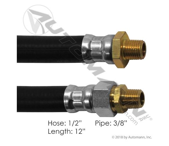 AIR HOSE ASSEMBLY 1/2 x3/8 12INCH  / 177.7812
