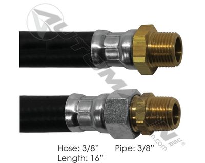 AIR HOSE ASSEMBLY 3/8 x 3/8  PIPE 24 INCH / 177.7224