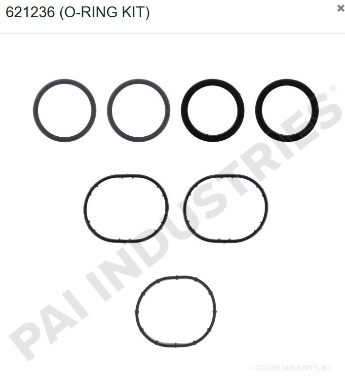 OIL PUMP PICKUP TUBE O-RING KIT DD15 / PAI 621236