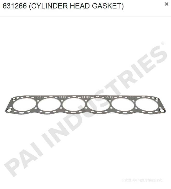 CYLINDER HEAD GASKET DETROIT DIESEL S60 / DDE 23538406 / PAI 631266