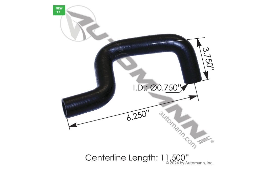 Coolant Hose - Upper Hose - MACK 2.5&quot;-2.25&quot; ID/ VOLVO / 1561.62461 / 22891492, 21558461, 67000