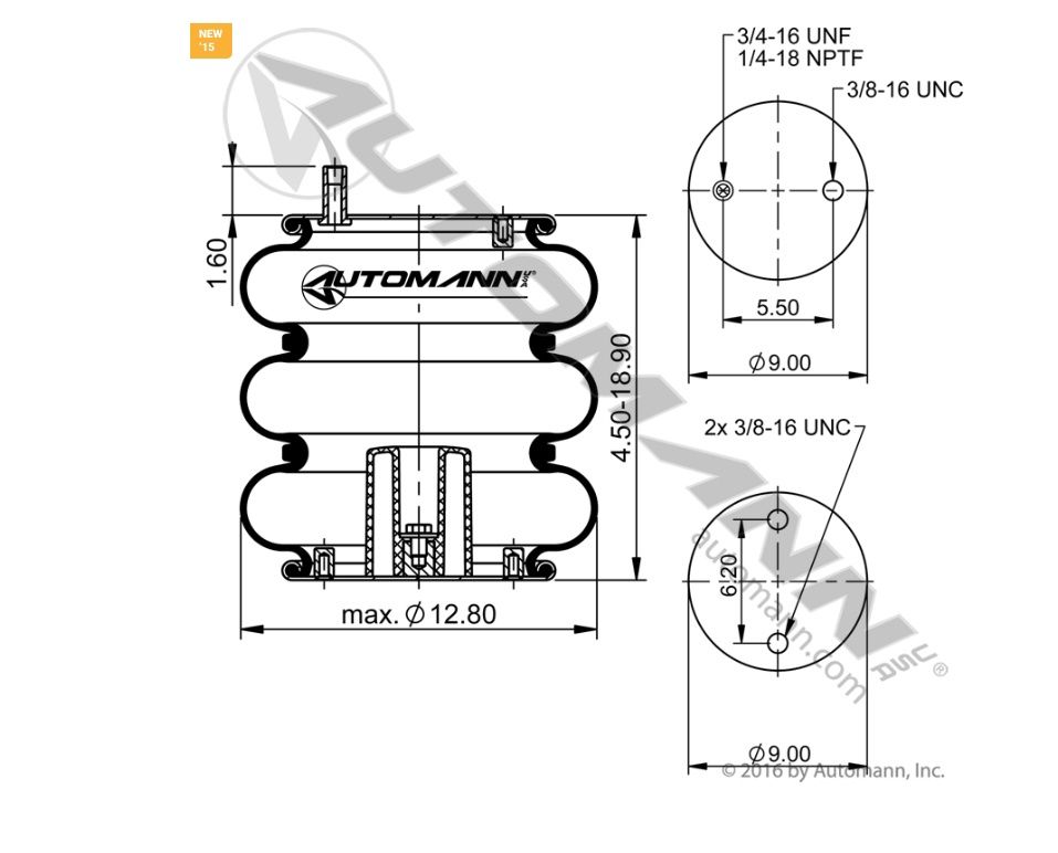 “Air Spring Convoluted / ABSP3B22R-799 / 7995, 3B12-315, 64573, AS00481F