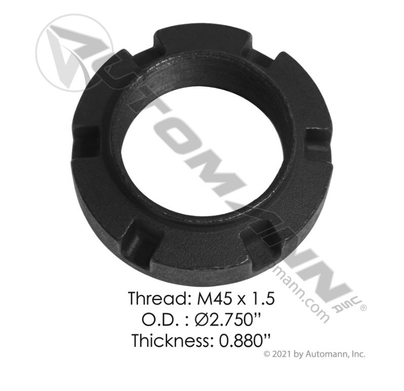 Pinion Nut Slotted M45 x 1.5 Freightliner Cascadia P4 [2018-Present] Power Train / 750.5455