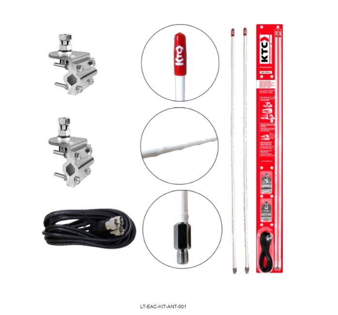 Kit Antenna white with red cap Aluminun Base and Cable