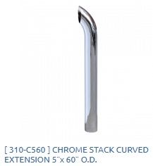 Chrome Stack Curved Extension 5" x 60" O.D /310-C560