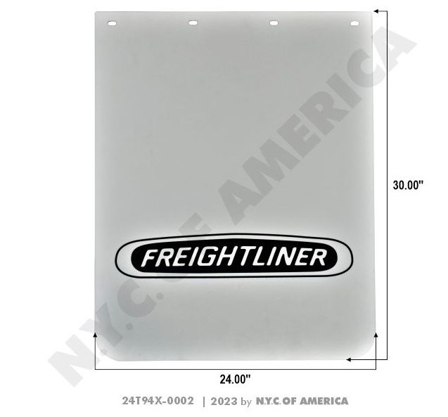 MUDFLAP POLY WHITE FREIGHTLINER LOGO  / 24T94X-0002