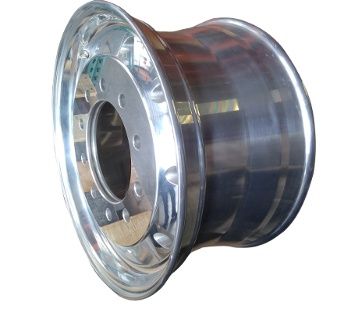 Aluminium Rim 22.5x11.75 High Gloss Front Axle: 10, PCd  285.75mm, CB: 220mm, Inset/Out: 120/146, Bolt:mm, Polished Tire 385 / 358-004