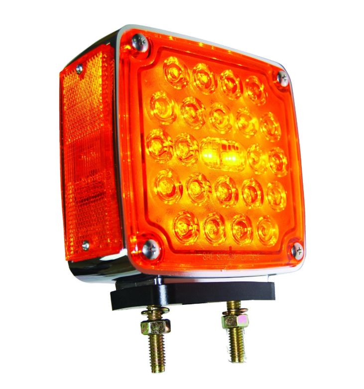 SQUARE CHROME TURN SIGNAL LAMP LED (L)- Fort Pro / F235240