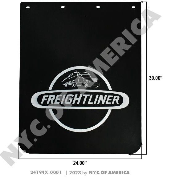 MUDFLAP POLY BLACK WITH FREIGHTLINER LOGO / 24T94X-0001