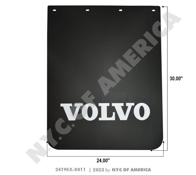 MUDFLAP, BLACK WITH VOLVO LOGO IN WHITE / 24T94X-0011
