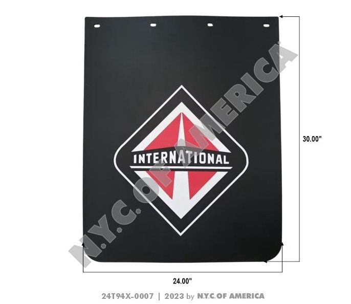 MUDFLAP, POLY, BLACK WITH INTERNATIONAL LOGO / 24T94X-0007