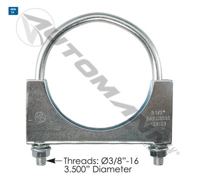 U Bolt 3 - 1/2  x 3/8" / H312P