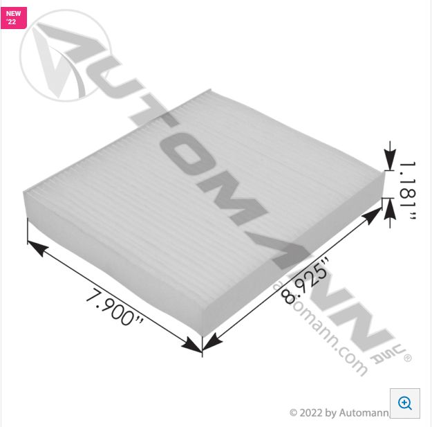 Cabin Air Filter Kenworth Peterbilt IHC -A UTOMANN - P/N 830.61009