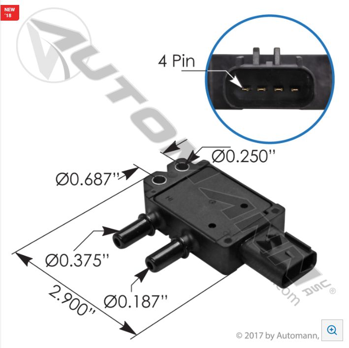 DPF Pressure Sensor Cummins - AUTOMANN - P/N 577.90513