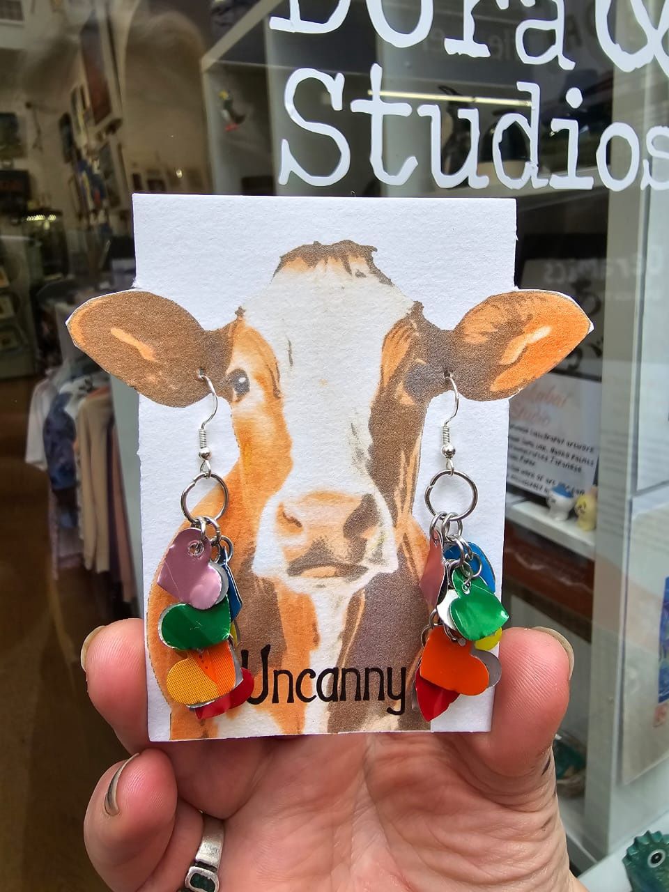 Uncanny by Iris &amp; Dora, Type: Rainbow Waterfall Earrings-Hearts