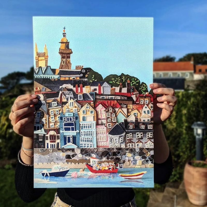 St Peter Port Seafront Print by Ellie Atkinson