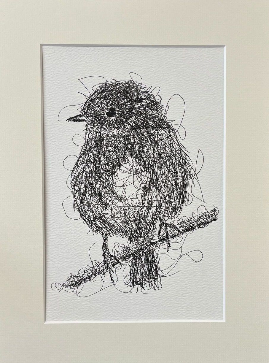 Robin Scribble Giclee Print by Iris &amp; Dora