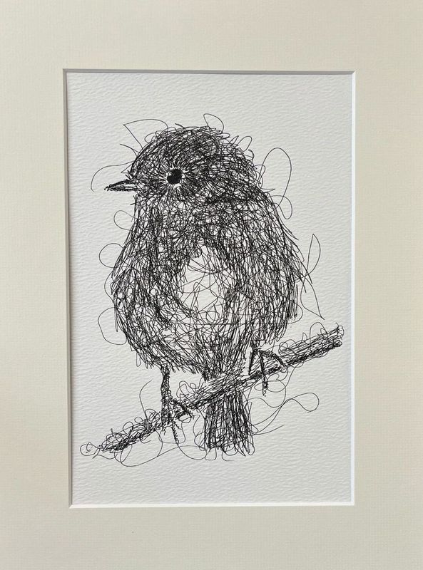Robin Scribble Giclee Print by Iris &amp; Dora
