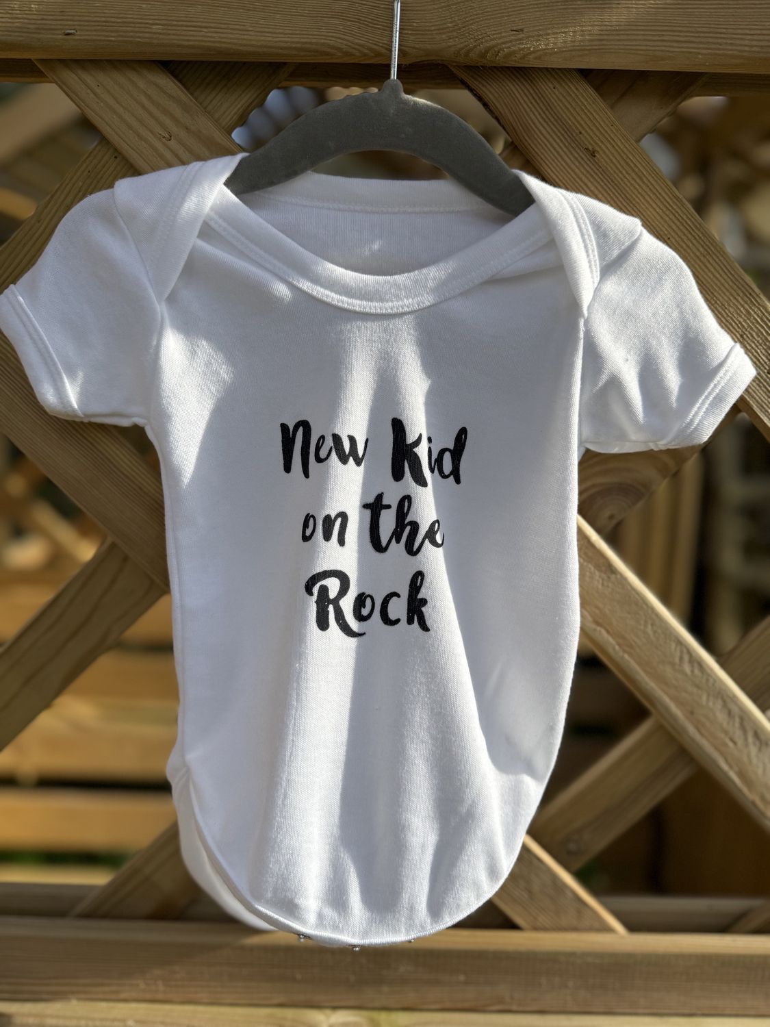 New Kid on the Rock Baby Vest, Colour: White, Size: 0-3 Months