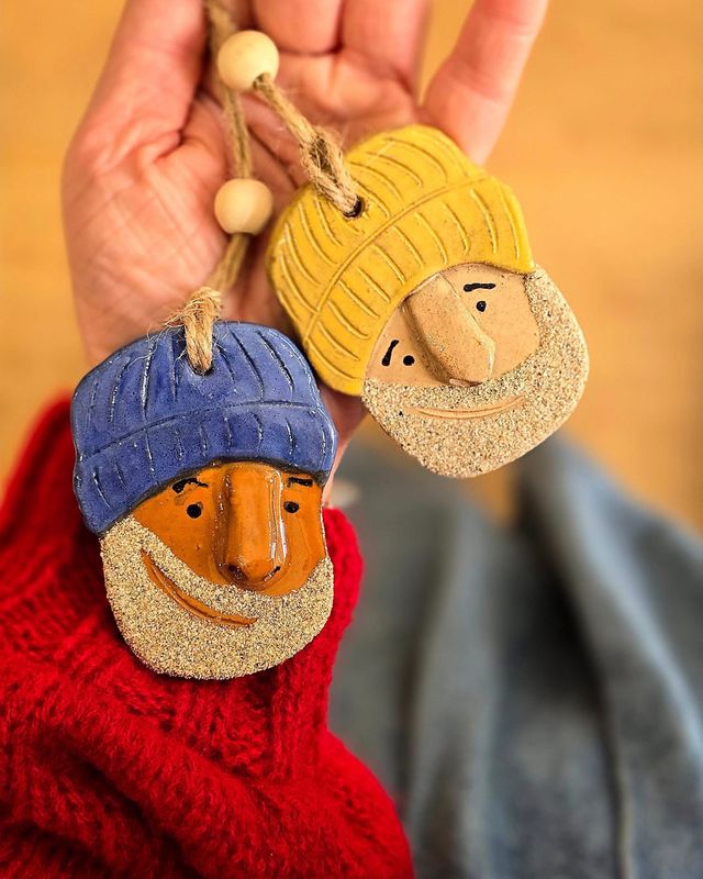Ceramic Guernsey Fishermen Hangers by Iris &amp; Dora