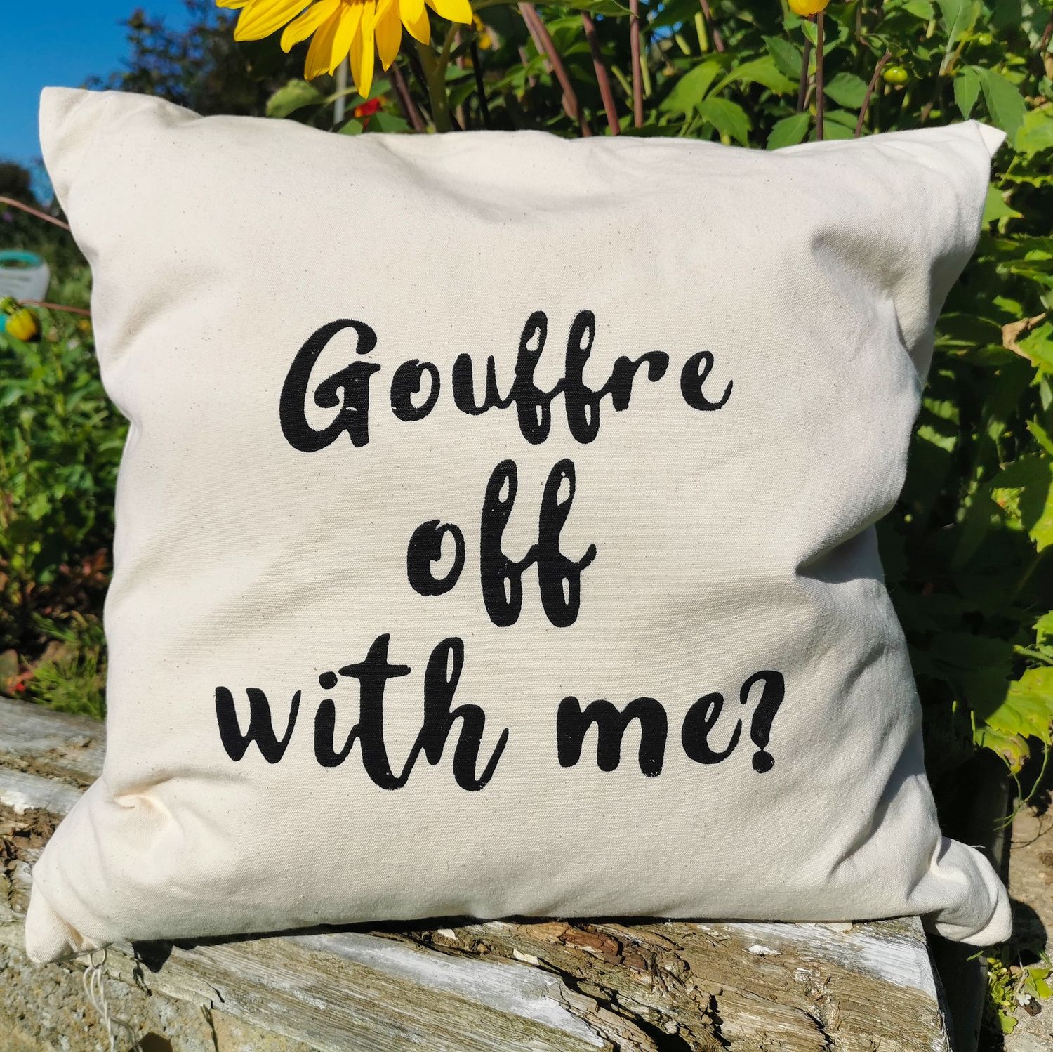 My Guernsey Cushion by Iris &amp; Dora, Design: Gouffre Off with Me, Filler: With Filler