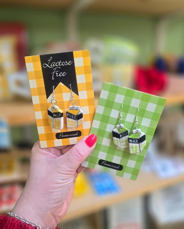 Ceramic Guernsey Milk Earrings by Iris &amp; Dora
