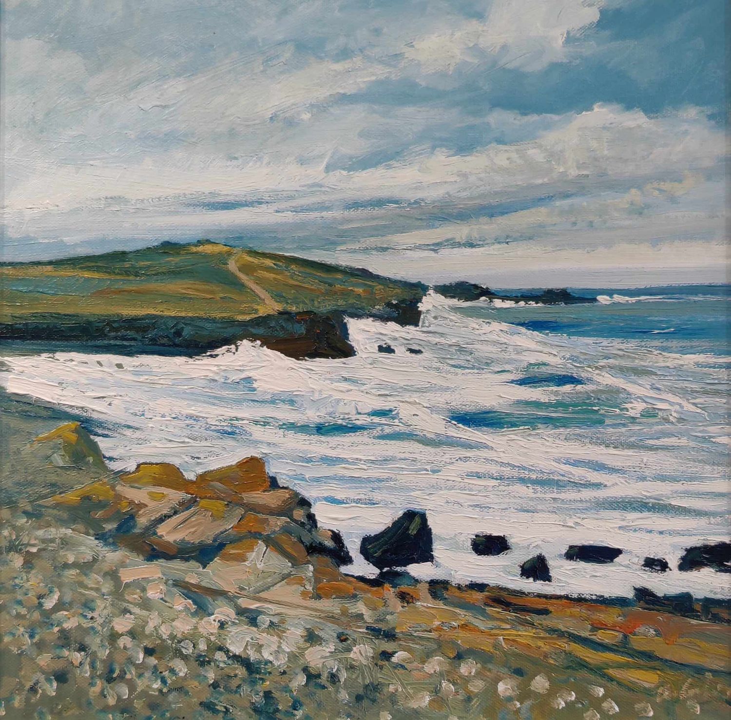Original Oil Paintings by Tim Gaudion, Style: Lihou Island - Winter Storm