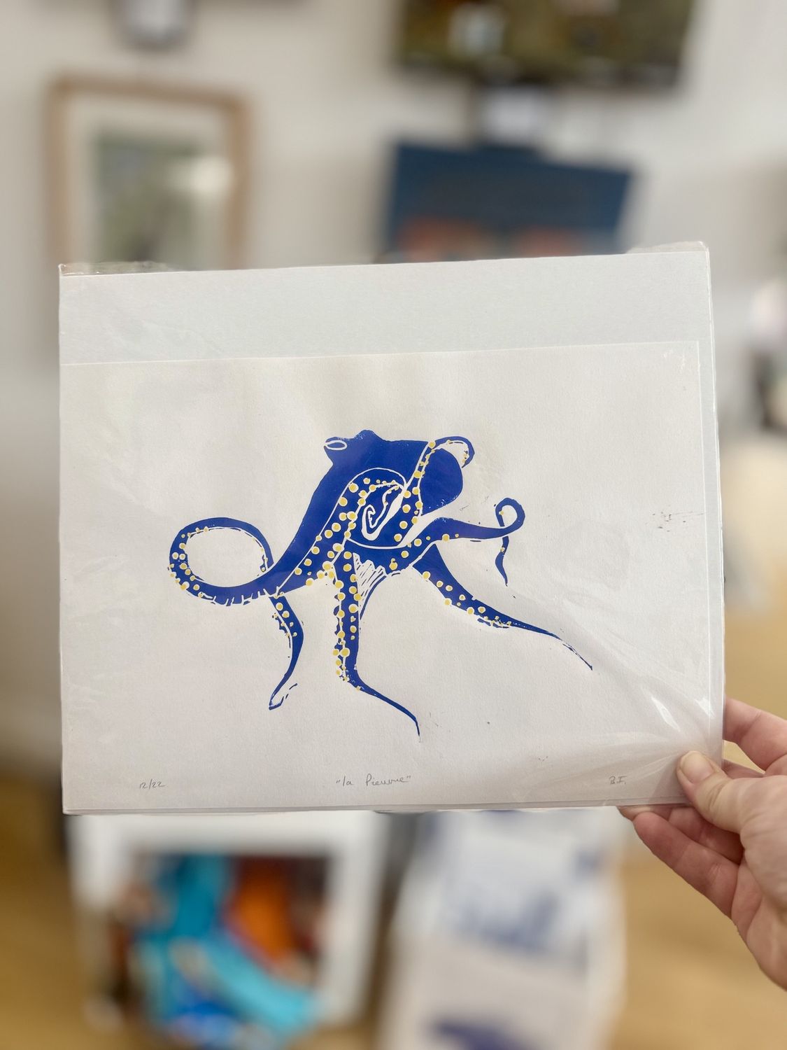 A4 Linoprints by This Summer I Went Swimming, Design: La Pieuvre (Octopus)